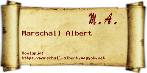 Marschall Albert névjegykártya